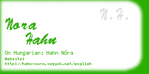 nora hahn business card